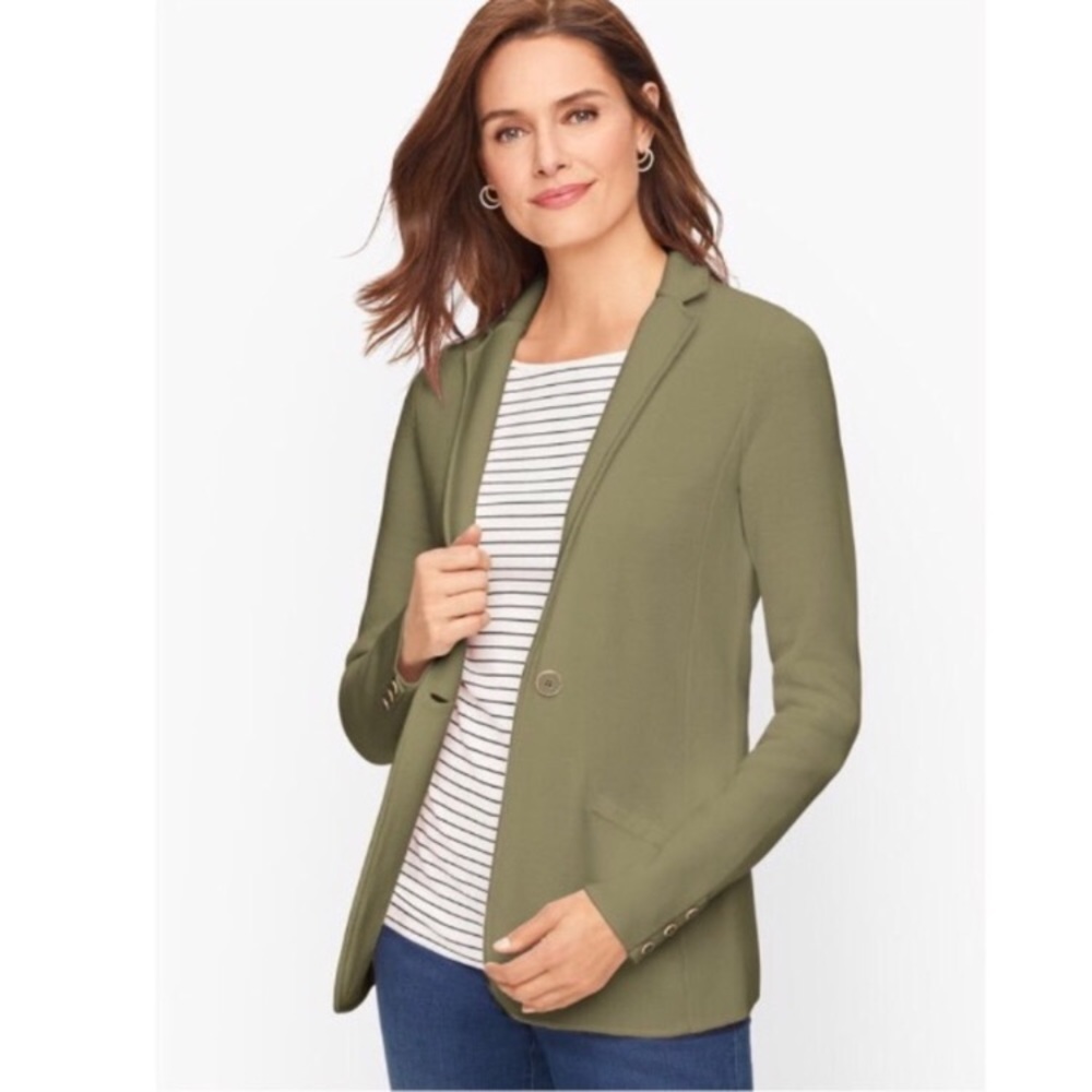 TALBOTS | Notched Collar Sweater Blazer Sagebrush